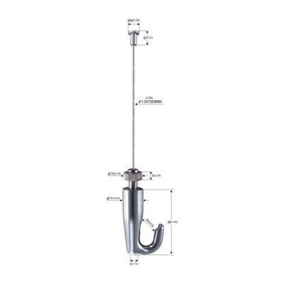 Cobra Metal Kablo Sanat Resmi Asma Kiti Nikel Kaplama Çinko Alaşım 1.8mm