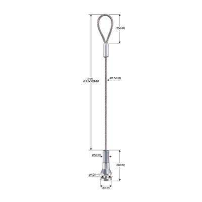 Hafif Asılı 1.5mm için Pirinç Yapış Çinko Alaşımlı Kablo Döngü Tutucu