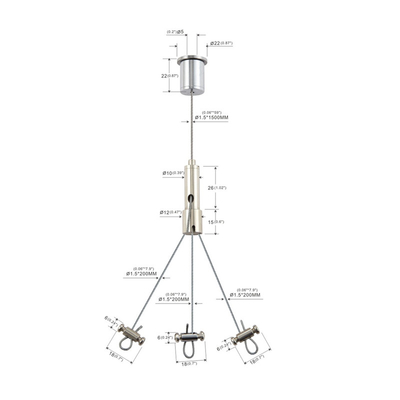 Saksı Askılı Tel Kablo Askı Takımı Çatal Tipi İç Mekan YW-86022