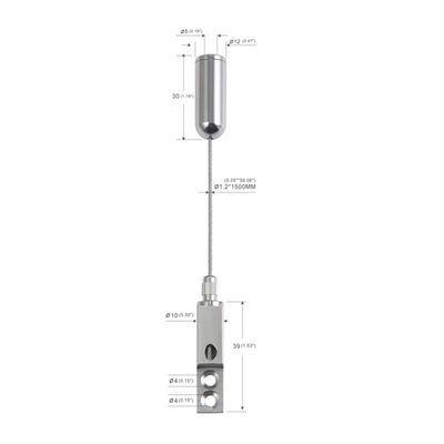 Düzenlenebilir kablo sapları ile akustik panel asma sistemi 1.5mm tel ipi